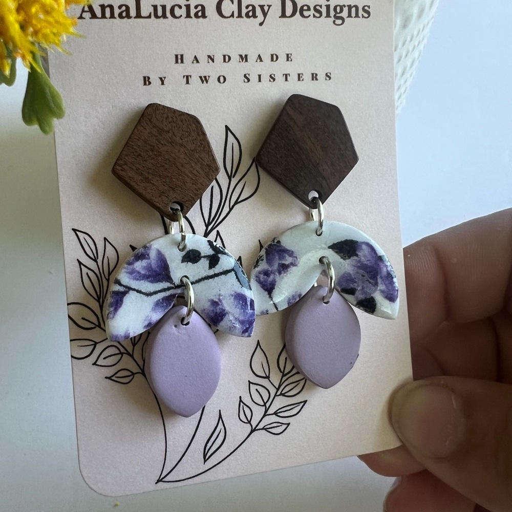 Purple and Brown Earrings